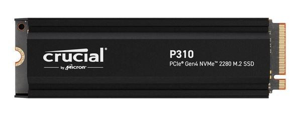 Crucial P310 1TB Gen4 2280 NVMe SSD w Heatsink 7100/6000 MB/s R/W 220TBW 1000K/1200K IOPS 1.5M hrs MTTF Full-Drive Encryption M.2 PCIe4 5yrs Crucial P310 1TB Gen4 2280 NVMe SSD w Heatsink 7100/6000 MB/s R/W 220TBW 1000K/1200K IOPS 1.5M hrs MTTF Full-Drive Encryption M.2 PCIe4 5yrs